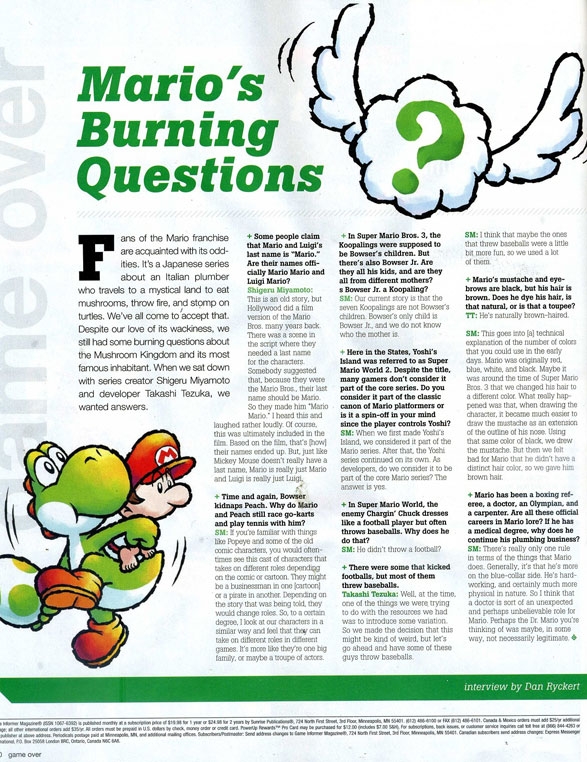 Mario's Creators Answer Burning Questions About The Series - Game Informer