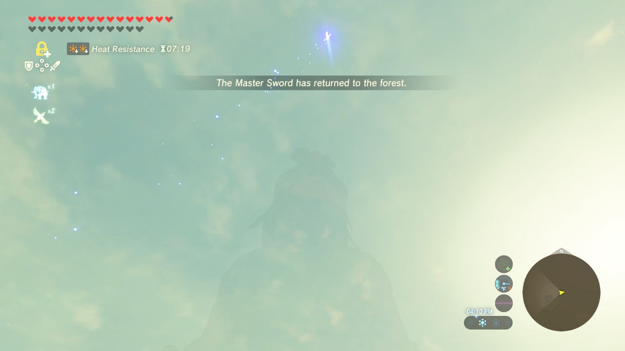 breath of the wild master sword do temporary hearts count