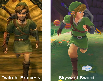 Skyward Sword/Twilight Princess/Wind Waker Link comparison pictures