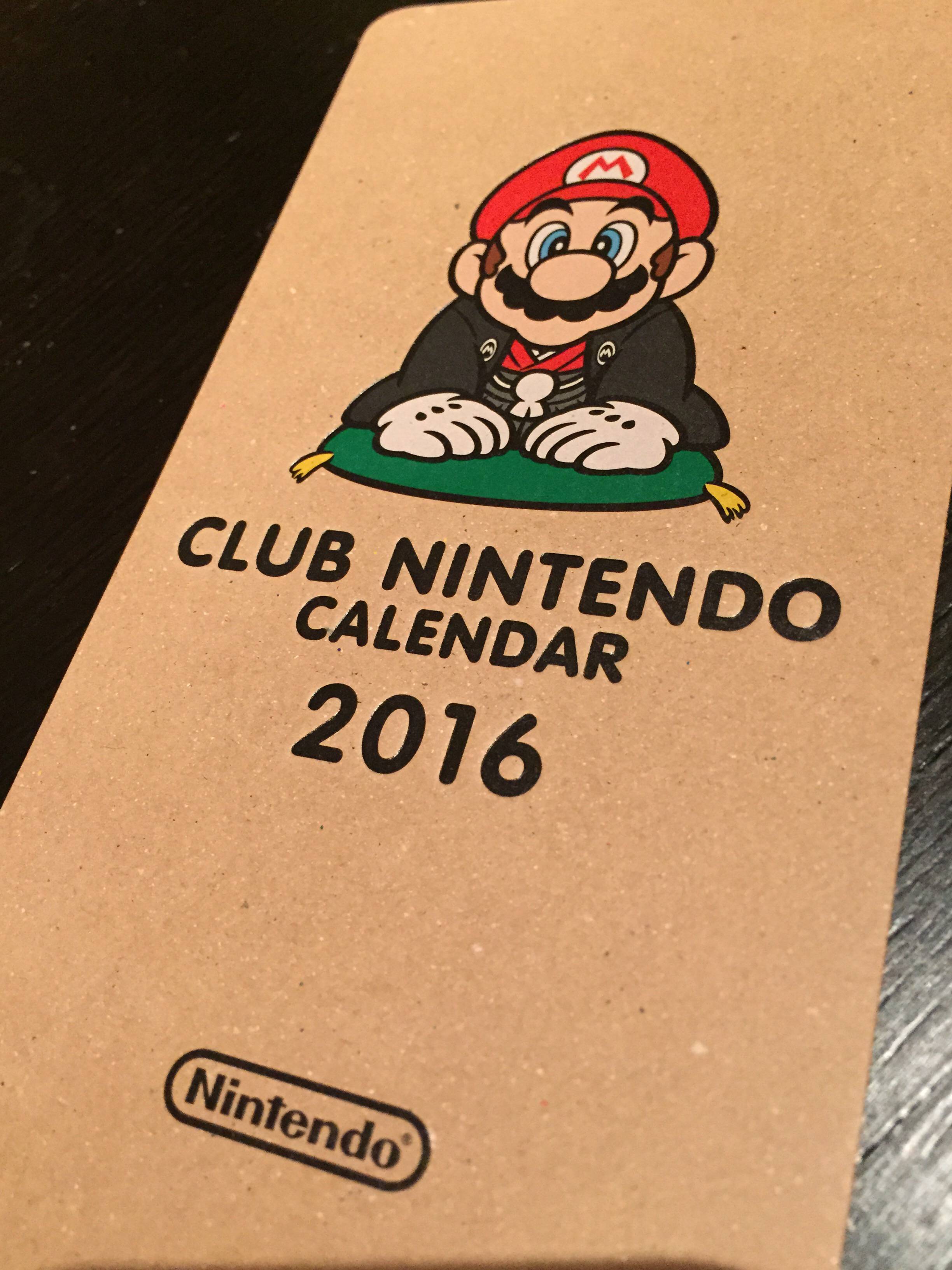 Photos of the Club Nintendo Calendar 2016