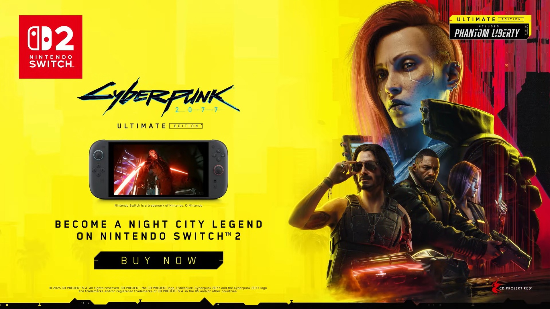 Cyberpunk 2077: Ultimate Edition Launches on Nintendo Switch 2 with Phantom Liberty DLC