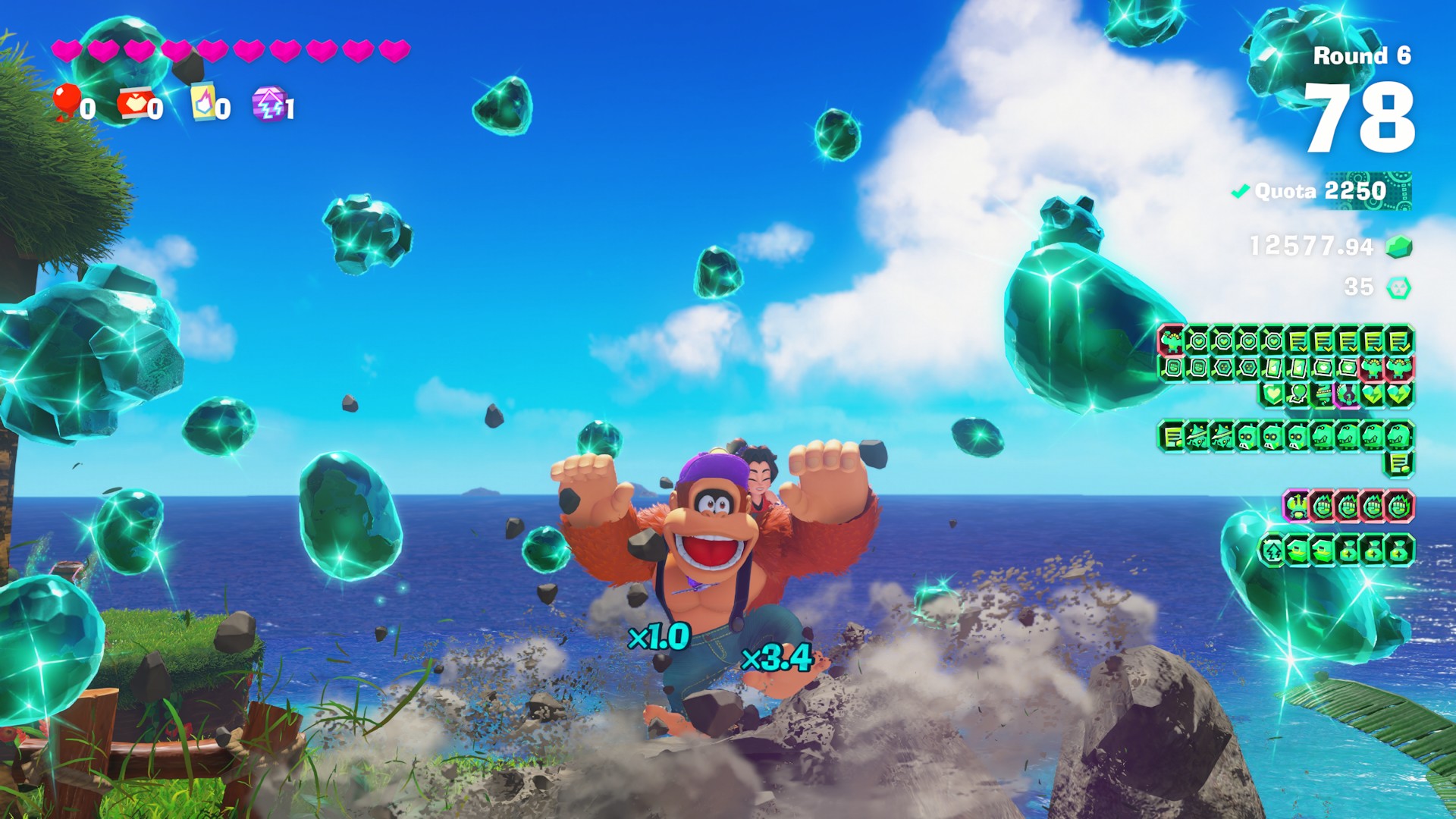 Donkey Kong Bananza Emerald Rush perks