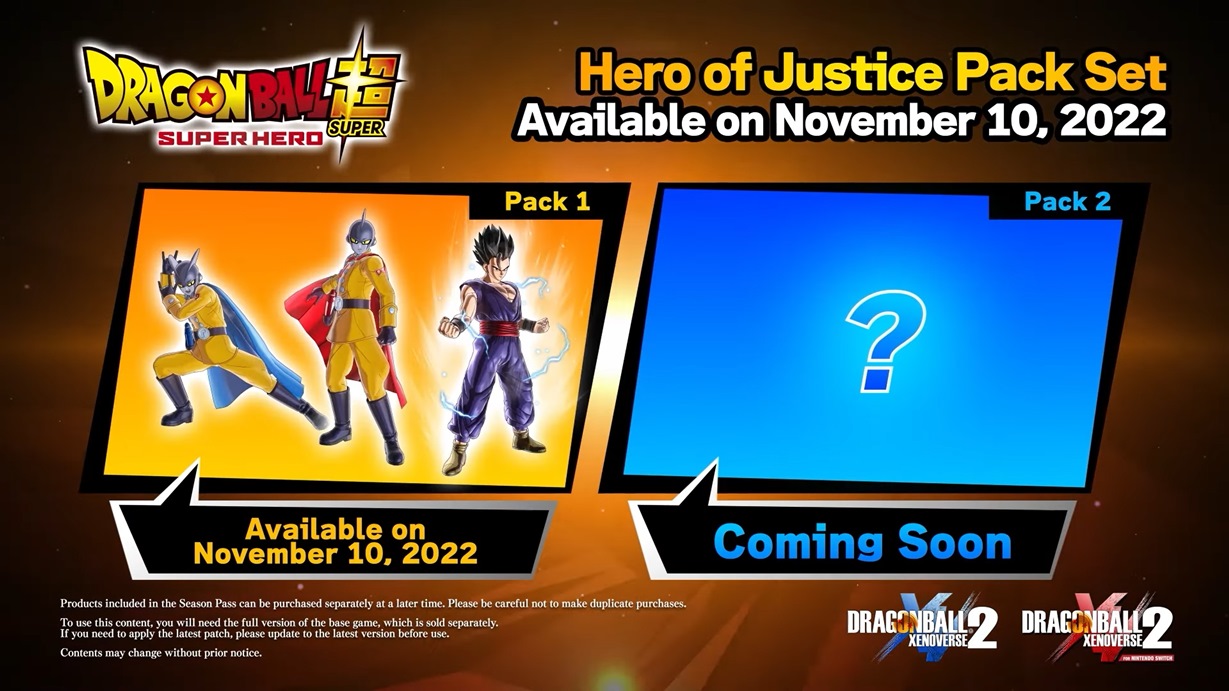 DRAGON BALL XENOVERSE 2 - HERO OF JUSTICE Pack Set