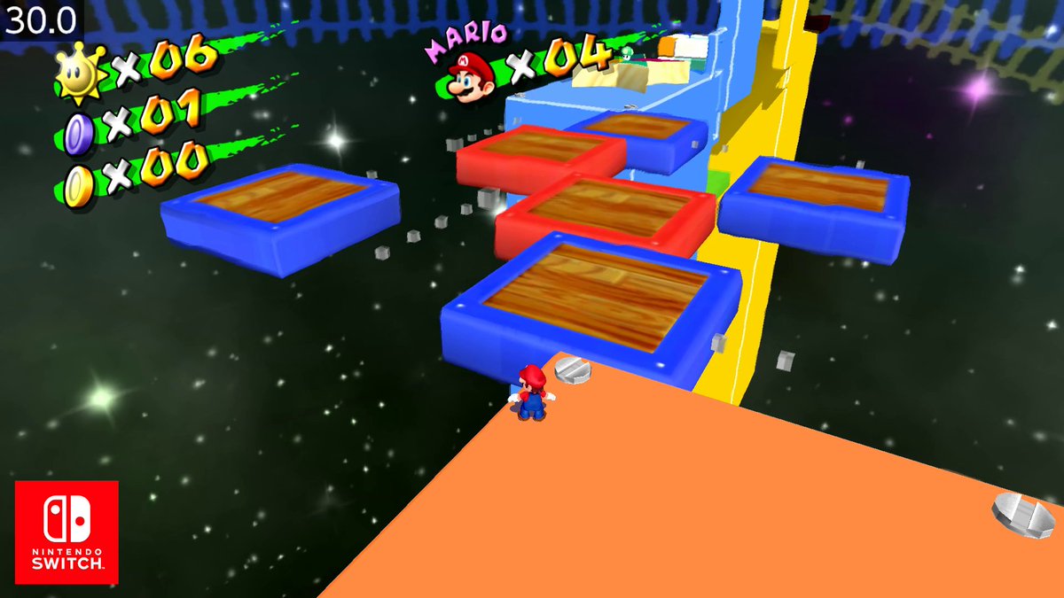 Super Mario 3D All-Stars - Super Mario Sunshine area accidentally shows  cubes used for debugging