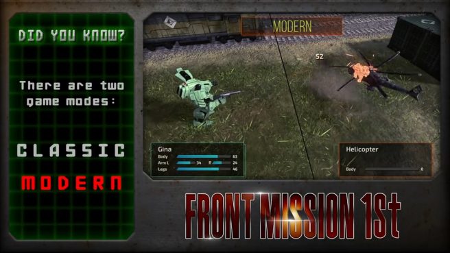 Front Mission 1st Remake Classic Modern modes