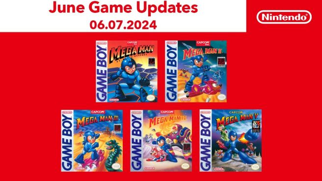 Game Boy games Mega Man 1, 2, 3, 4, and 5 Switch Online