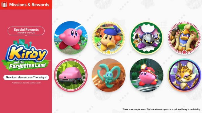 Kirby and the Forgotten Land Nintendo Switch Online icons