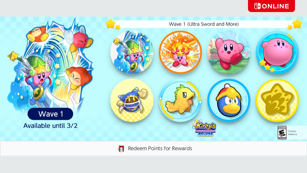 Kirby's Return to Dream Land Deluxe icons added to Nintendo Switch Online