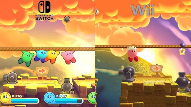 Kirby's Return to Dreamland Deluxe graphics comparison
