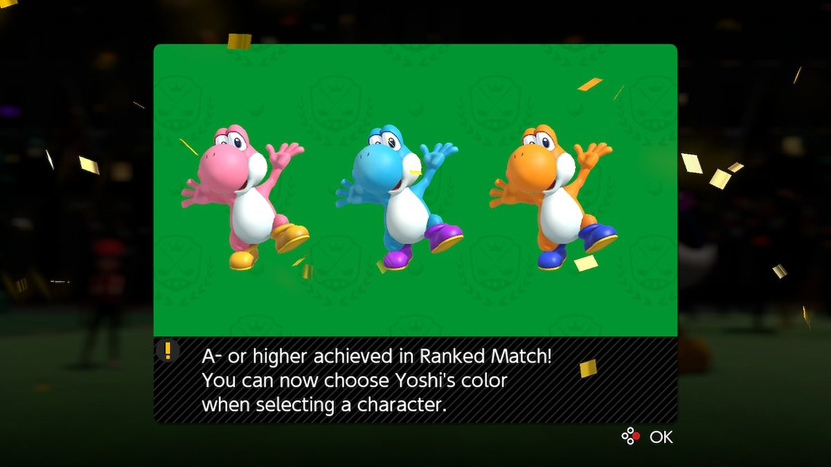 Mario Golf: Super Rush giving Yoshi colors as Ranked Match reward