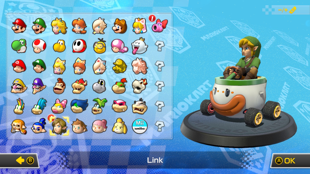 Mario Kart 8 Deluxe future characters five slots