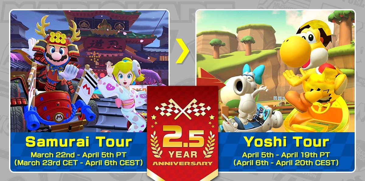 Mario Kart Tour's 1st Anniversary Tour Now Live, Features The