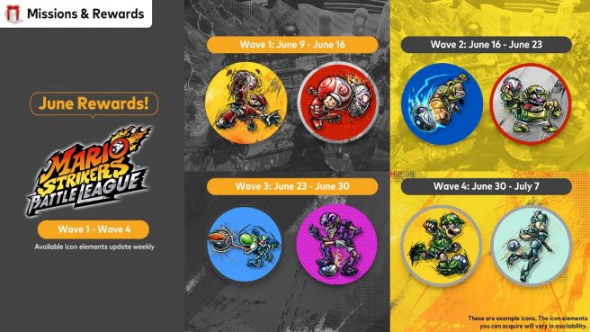 Mario Strikers Battle League icons Nintendo Switch Online