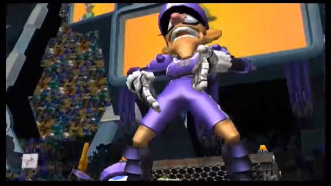 Mario Strikers Waluigi crotch chop