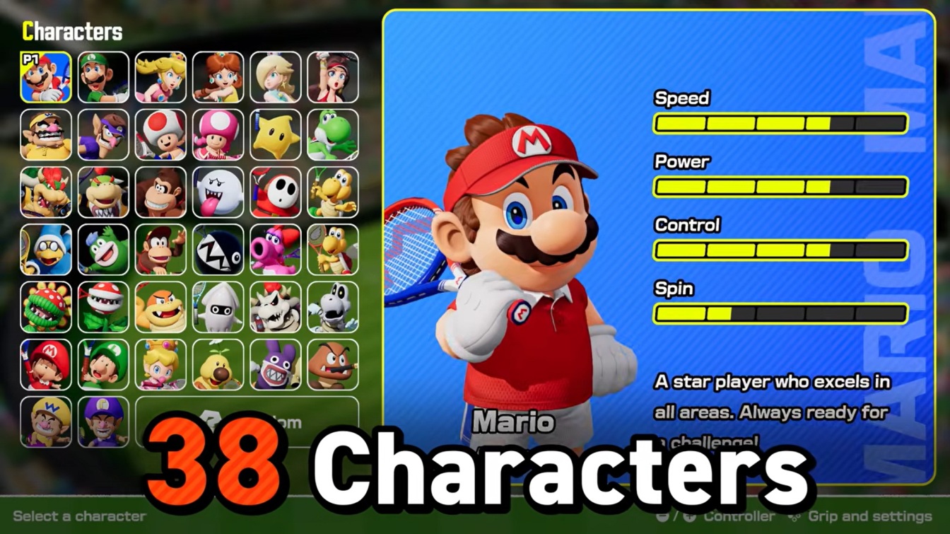 List of all characters in Mario Tennis Fever