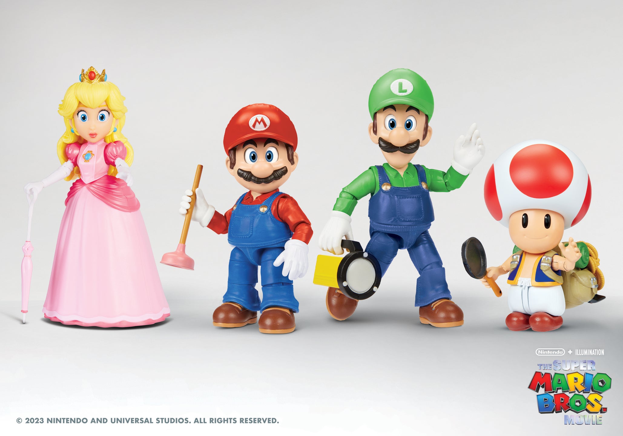 Jakks Pacific Super Mario - 4 3D World Figure 3-Pack Featuring