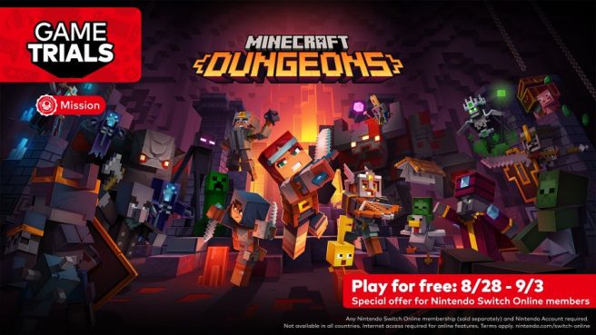 Minecraft Dungeons Switch Online Game Trial