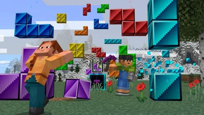 Minecraft Tetris collaboration