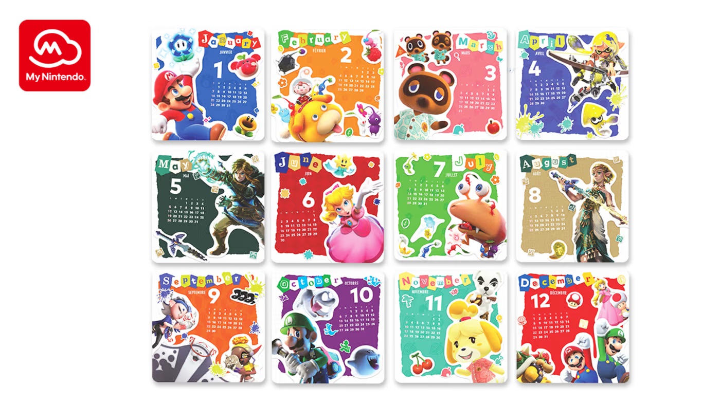 My Nintendo adds 2024 desktop calendar, holiday ornament