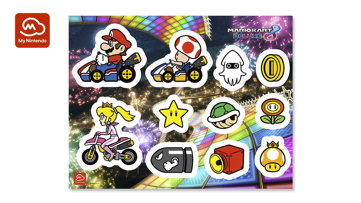 My Nintendo Adds Mario Kart 8 Deluxe Vinyl Sticker Sheet 8351