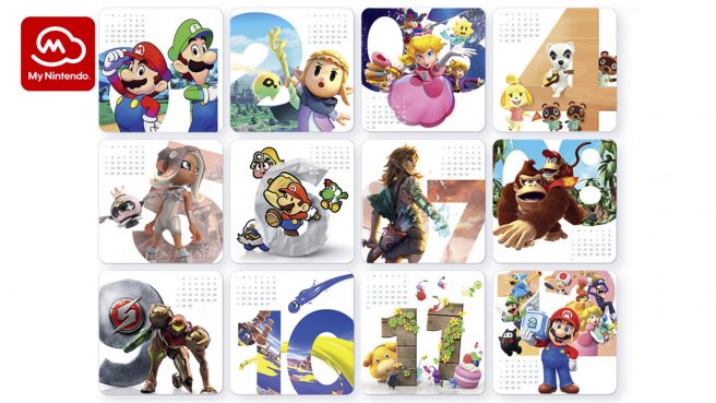 My Nintendo desktop calendar 2025