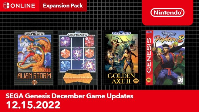 Nintendo Switch Online Golden Axe II, Alien Storm, Columns, Virtua Fighter 2
