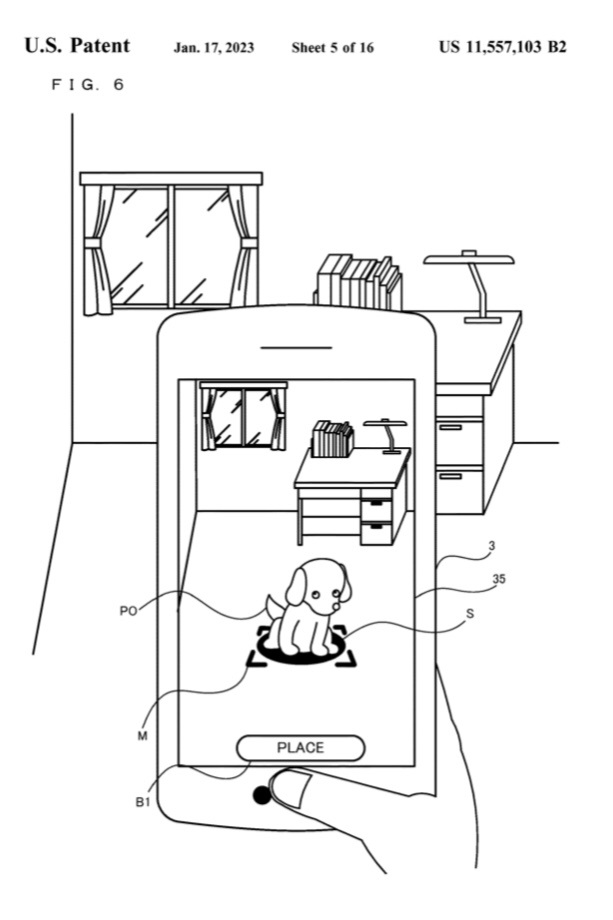 Nintendogs mobile patent