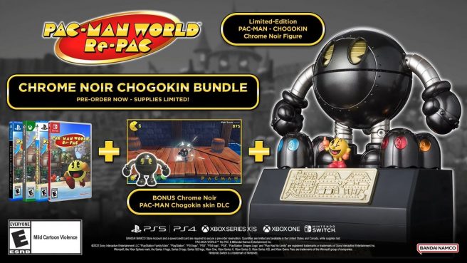 Pac-Man World Re-Pac Chrome Noir Chogokin bundle