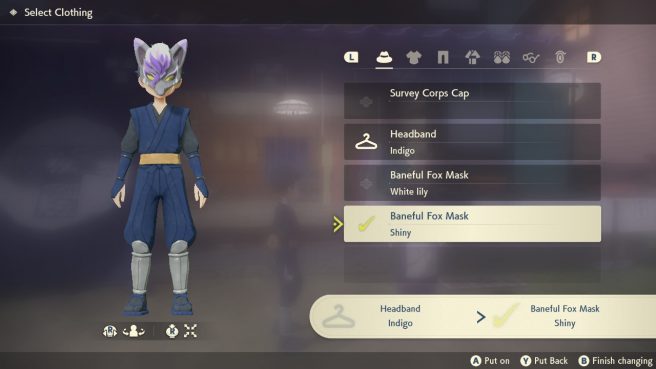 Pokemon Legends Arceus shiny Baneful Fox Mask