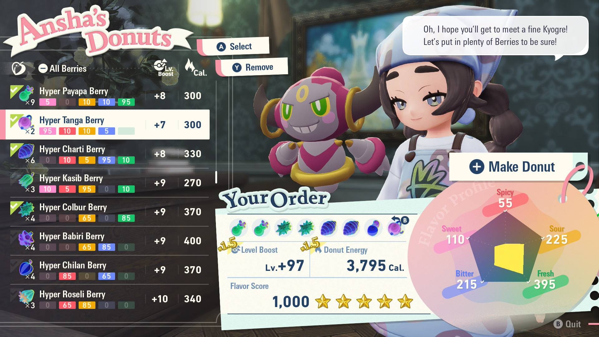 Pokemon Legends Z-A Kyogre donut recipe