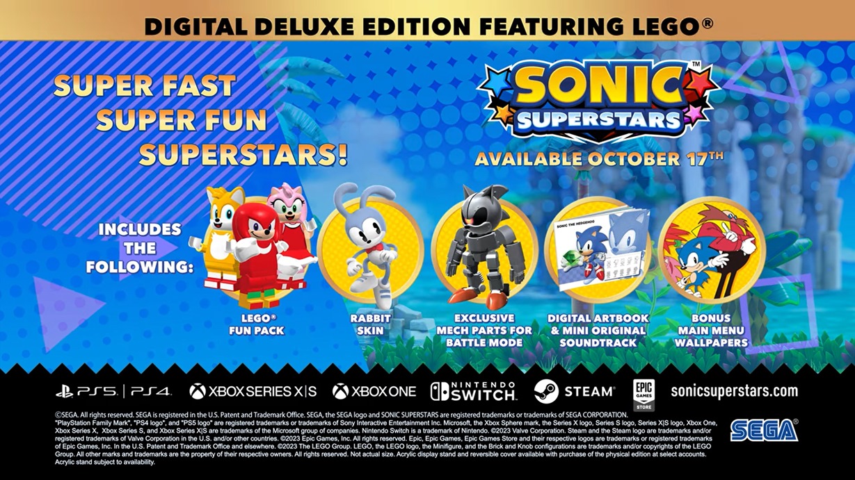 Sonic Superstars reveals Digital Deluxe Edition, Rabbit Skin and more