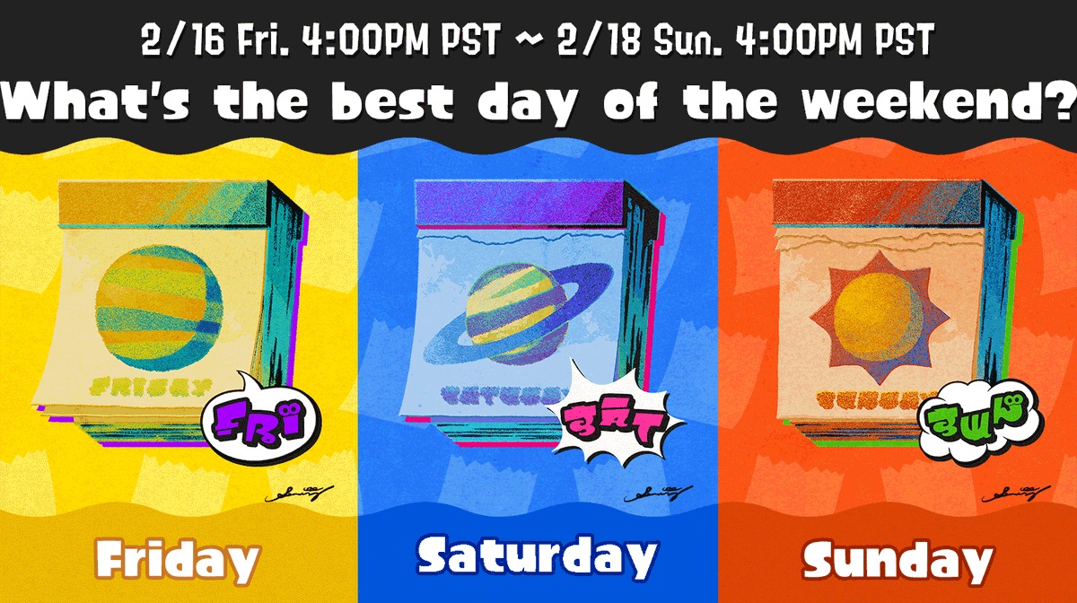 Sunday Fights Back to Claim Victory Over Friday and Saturday in Splatoon 3 Splatfest