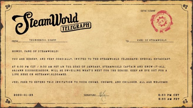 Transmisión especial de SteamWorld Telegraph