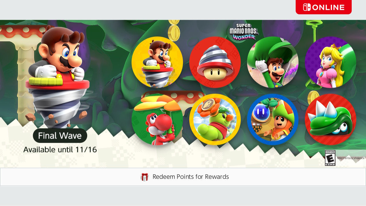 Nintendo Switch Online adds Super Mario Bros. Wonder icons