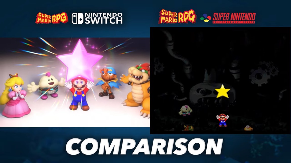Video: Super Mario RPG graphics comparison vs. (Switch SNES)