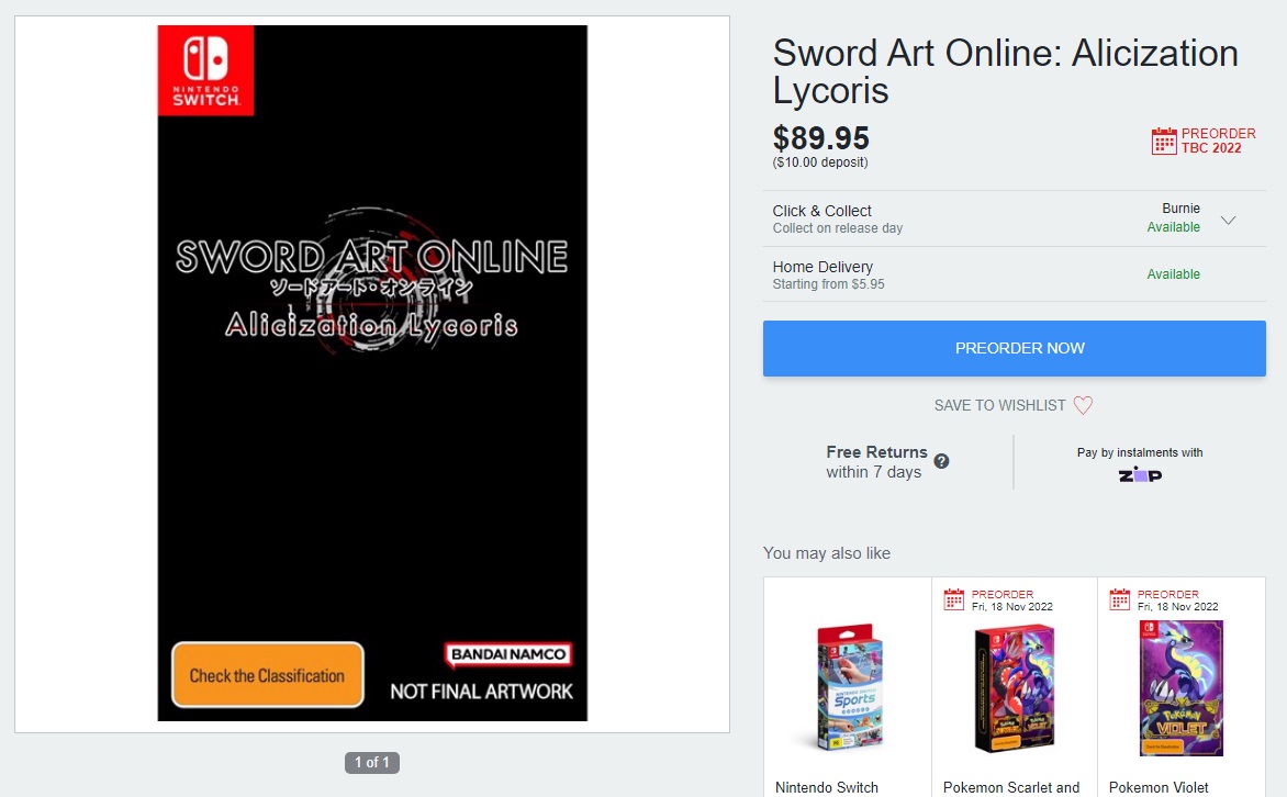  Sword Art Online Alicization Lycoris