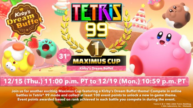 Tetris 99 31ª Copa Maximus Kirby's Dream Buffet