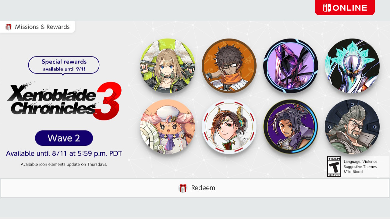 Xenoblade Chronicles 3 Switch Online icons wave 2