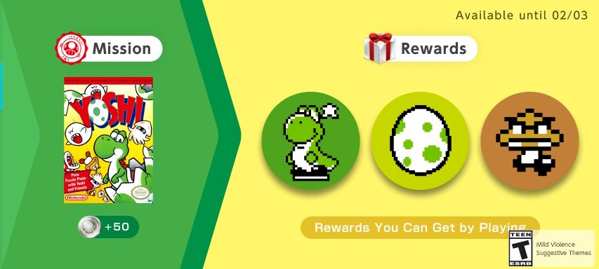 Yoshi Nintendo Switch Online icons