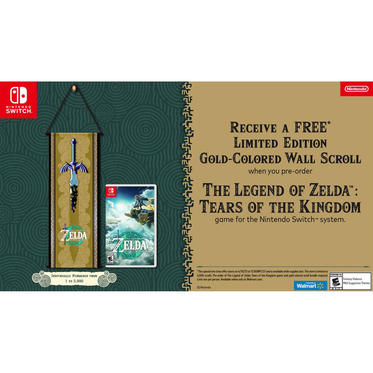Zelda Tears of the Kingdom pre-order bonus Walmart