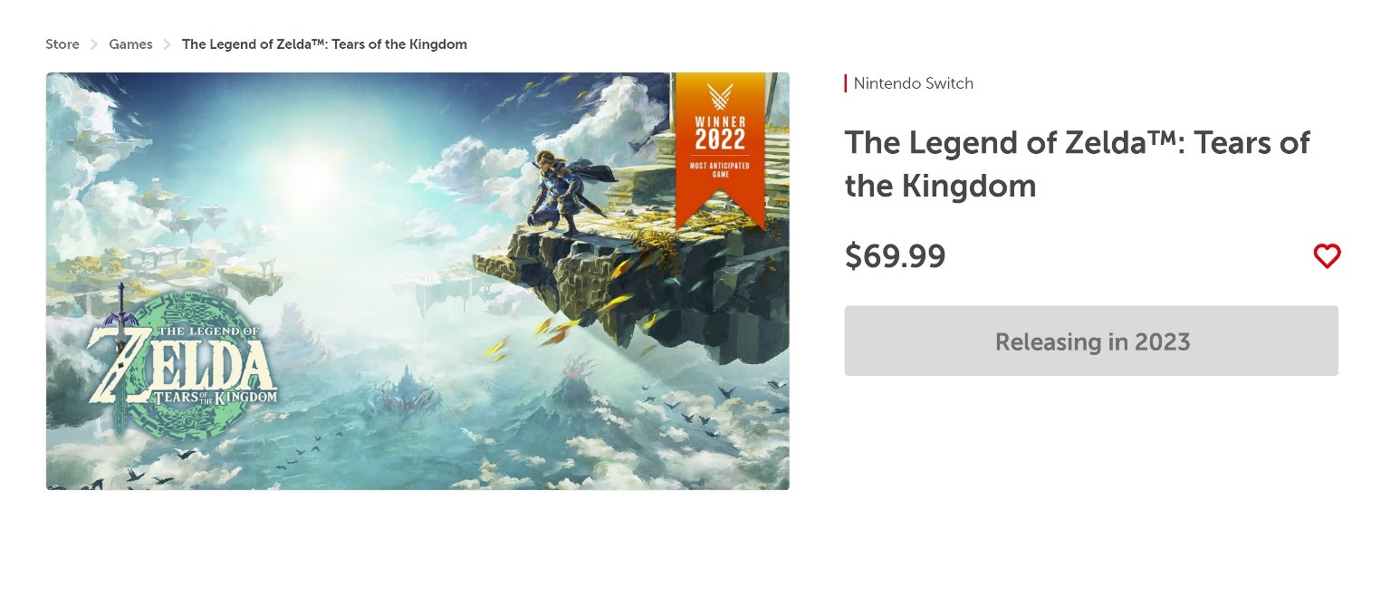 Zelda Lágrimas del Reino precio 70