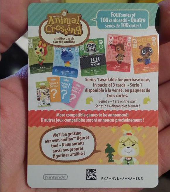 Cartes Amiibo Animal Crossing Série 1 (1 paquet) (6 cartes), Jeux