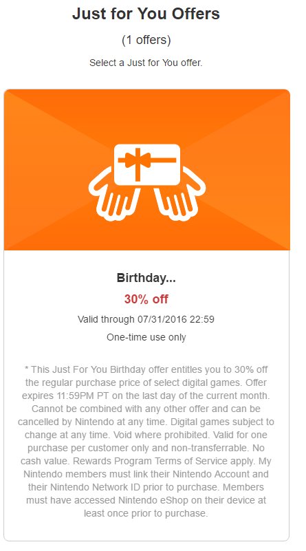 Nintendo eshop birthday discount new arrivals