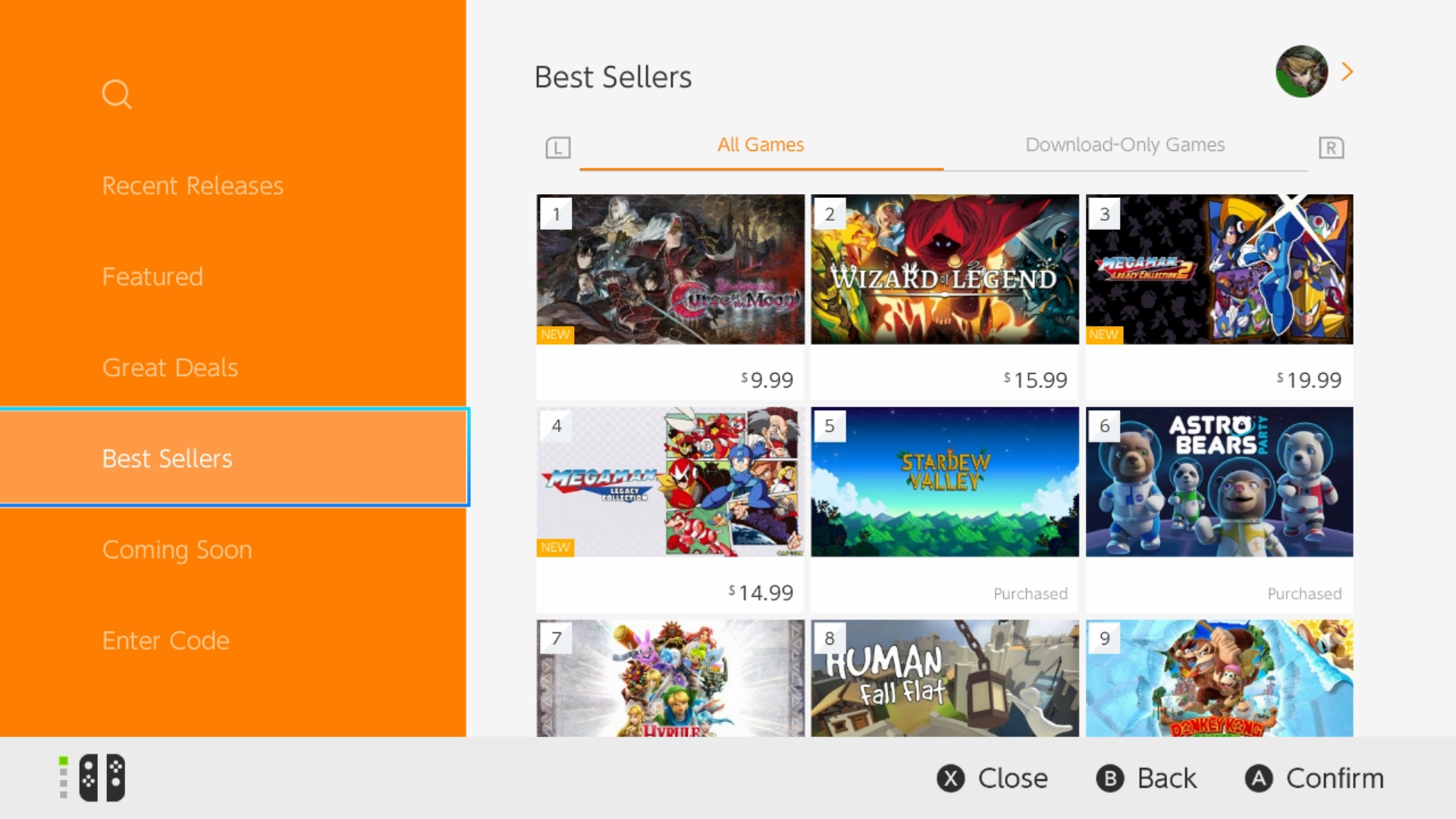 switch eshop best sellers