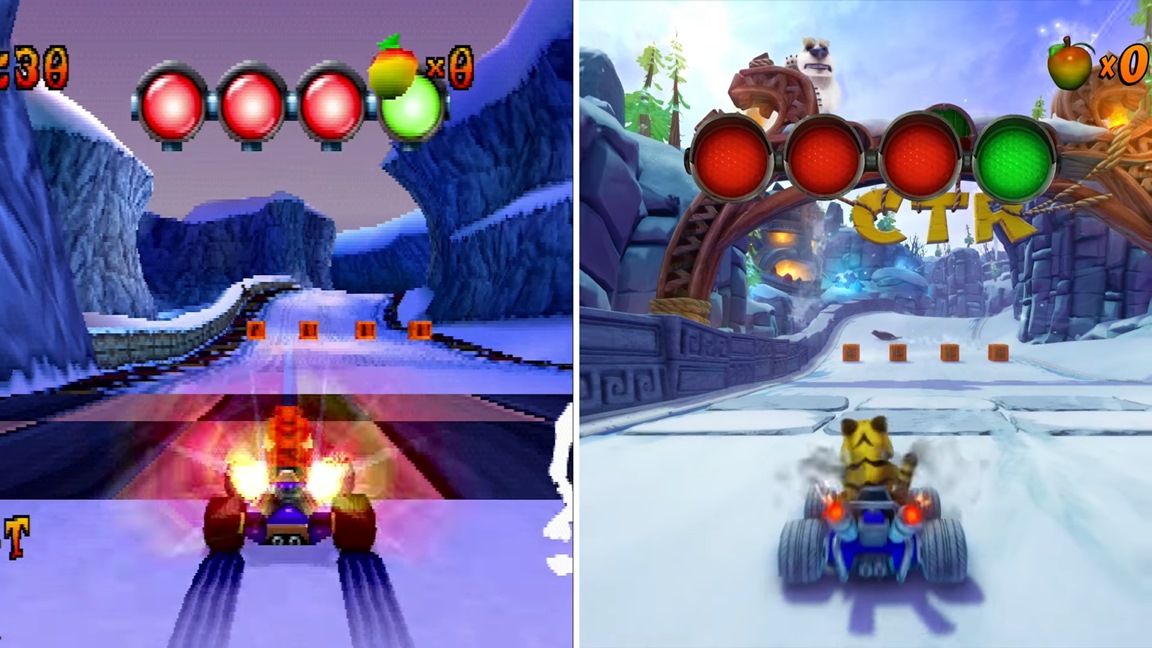 crash team racing ps1 vs ps4