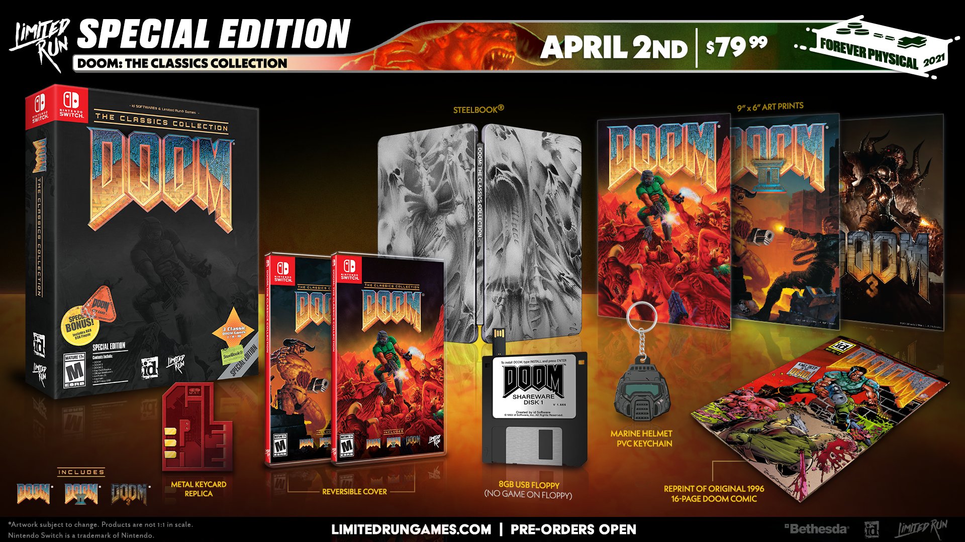 DOOM Slayers Collection physical edition listed for Switch, includes ...