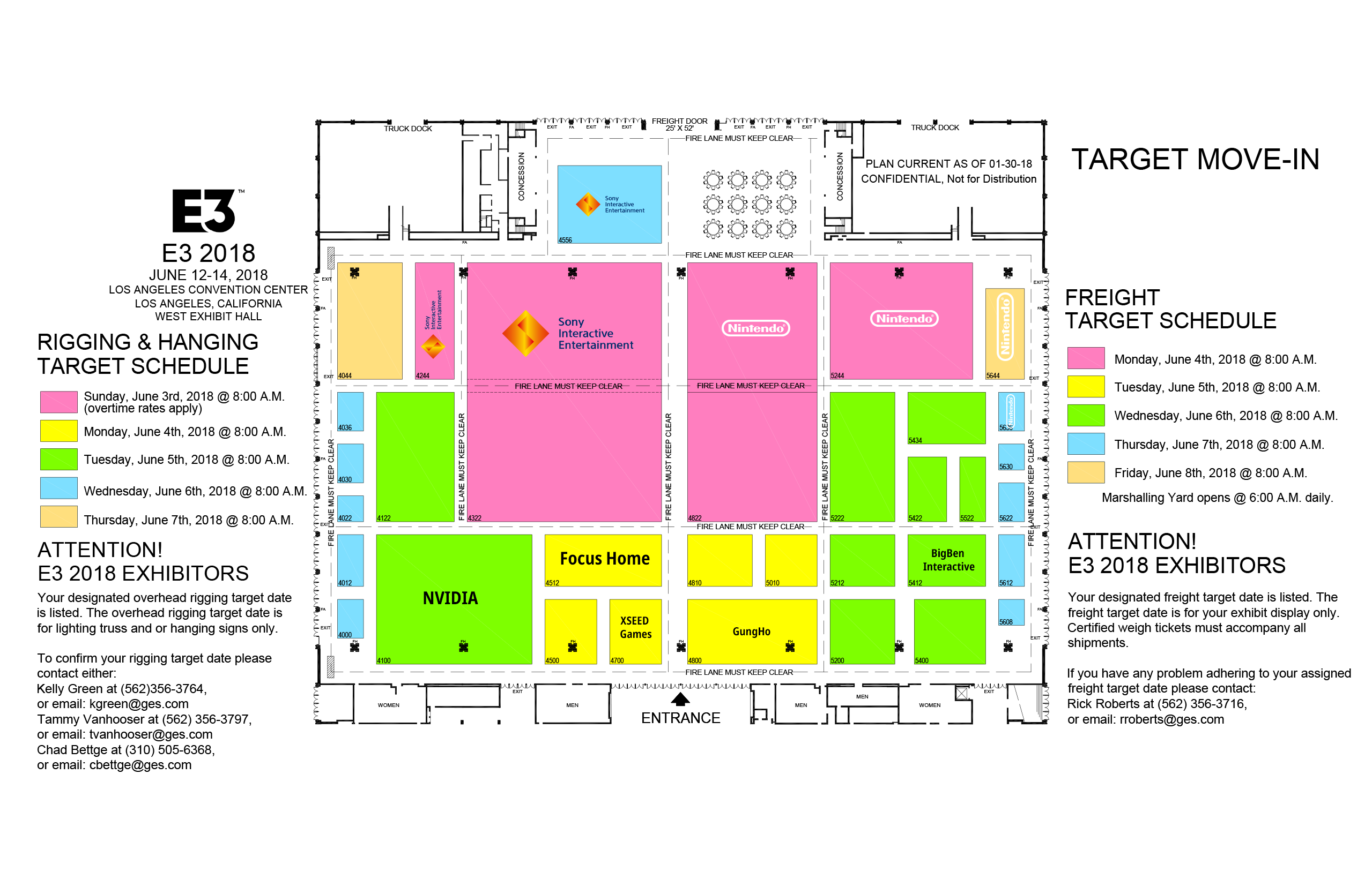 E3 2018 preliminary floor plans