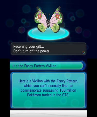 Pokemon X and Y offering 'Fancy Pattern Vivillon' – Eggplante!