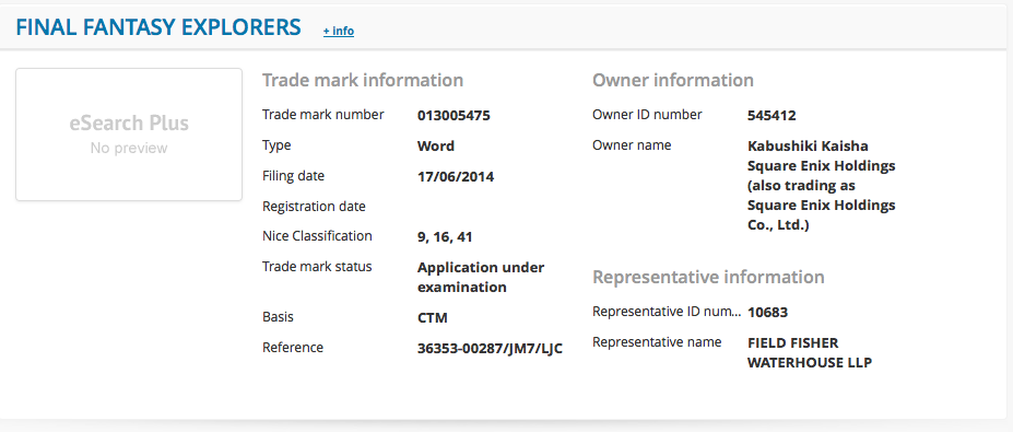 Square Enix Trademarks Final Fantasy Explorers for U.S. and Europe