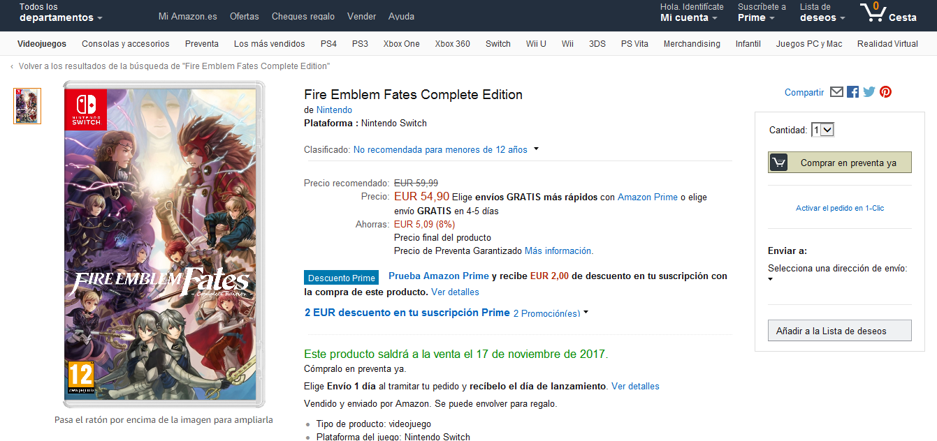 fire emblem switch amazon